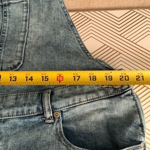 Maurices Denim Faded & Distressed Overalls Size 16R - Picture 10 of 12